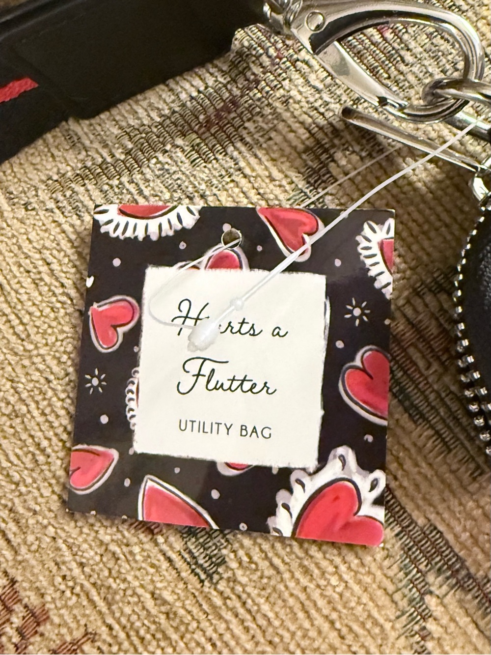 Brighton Black Crossbody Phone Bag with Red Heart Print - Picture 8 of 8